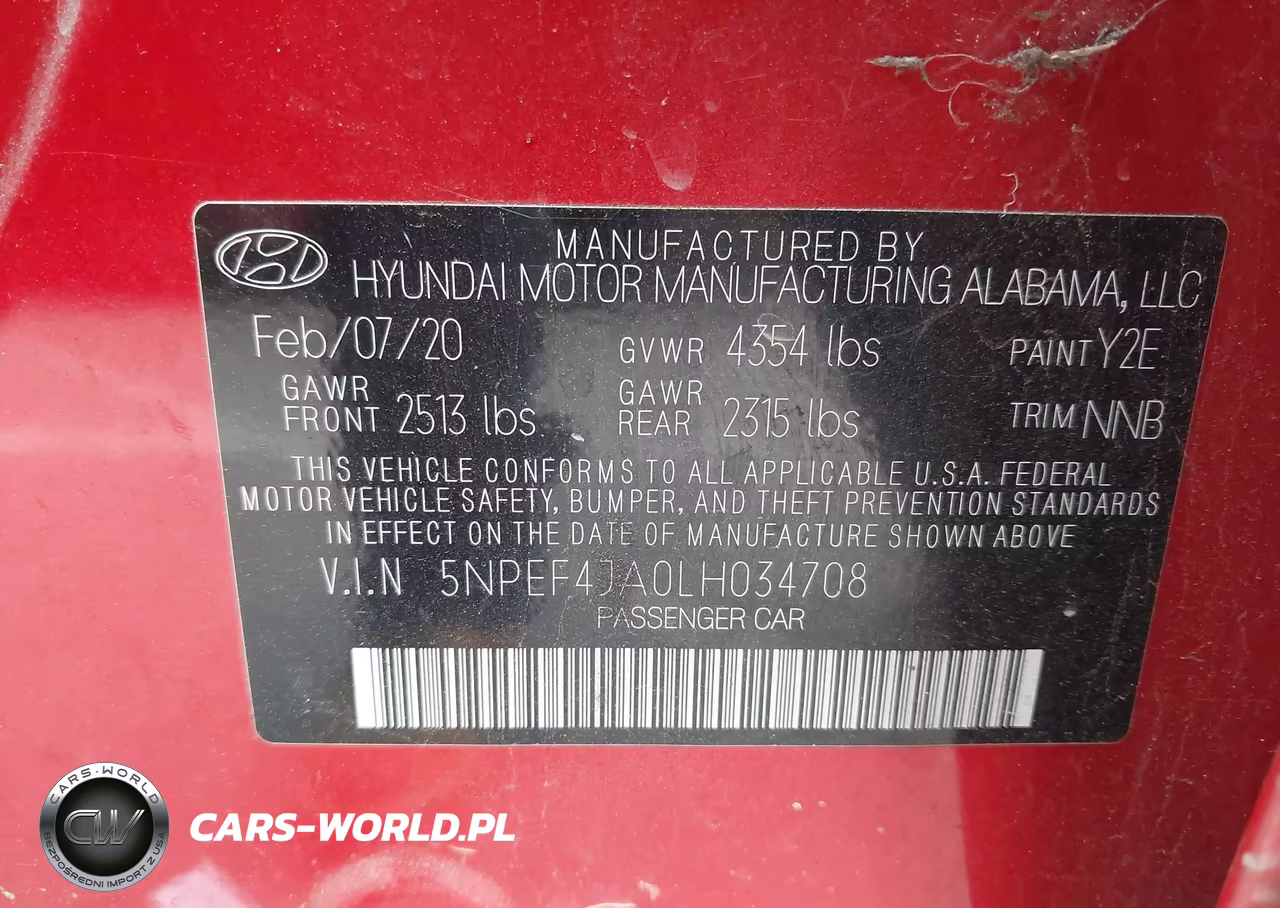 2020 Hyundai Sonata Sel VIN:5NPEF4JA0LH034708 - 9