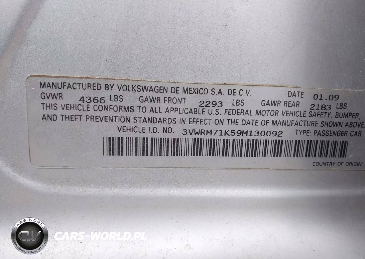 2009 Volkswagen Jetta Se VIN:3VWRM71K59M130092 - 9