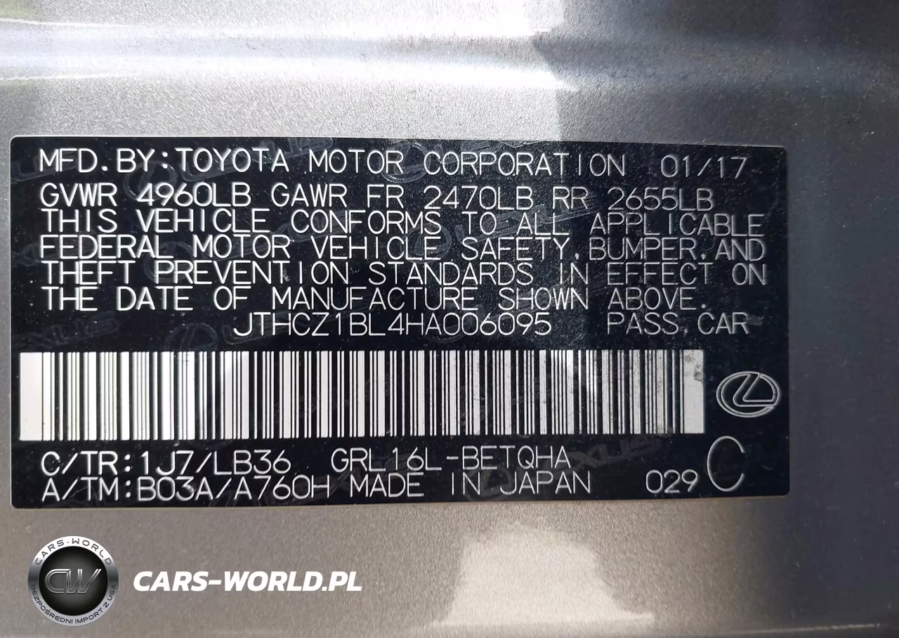2017 Lexus Gs 350 F Sport VIN:JTHCZ1BL4HA006095 - 9