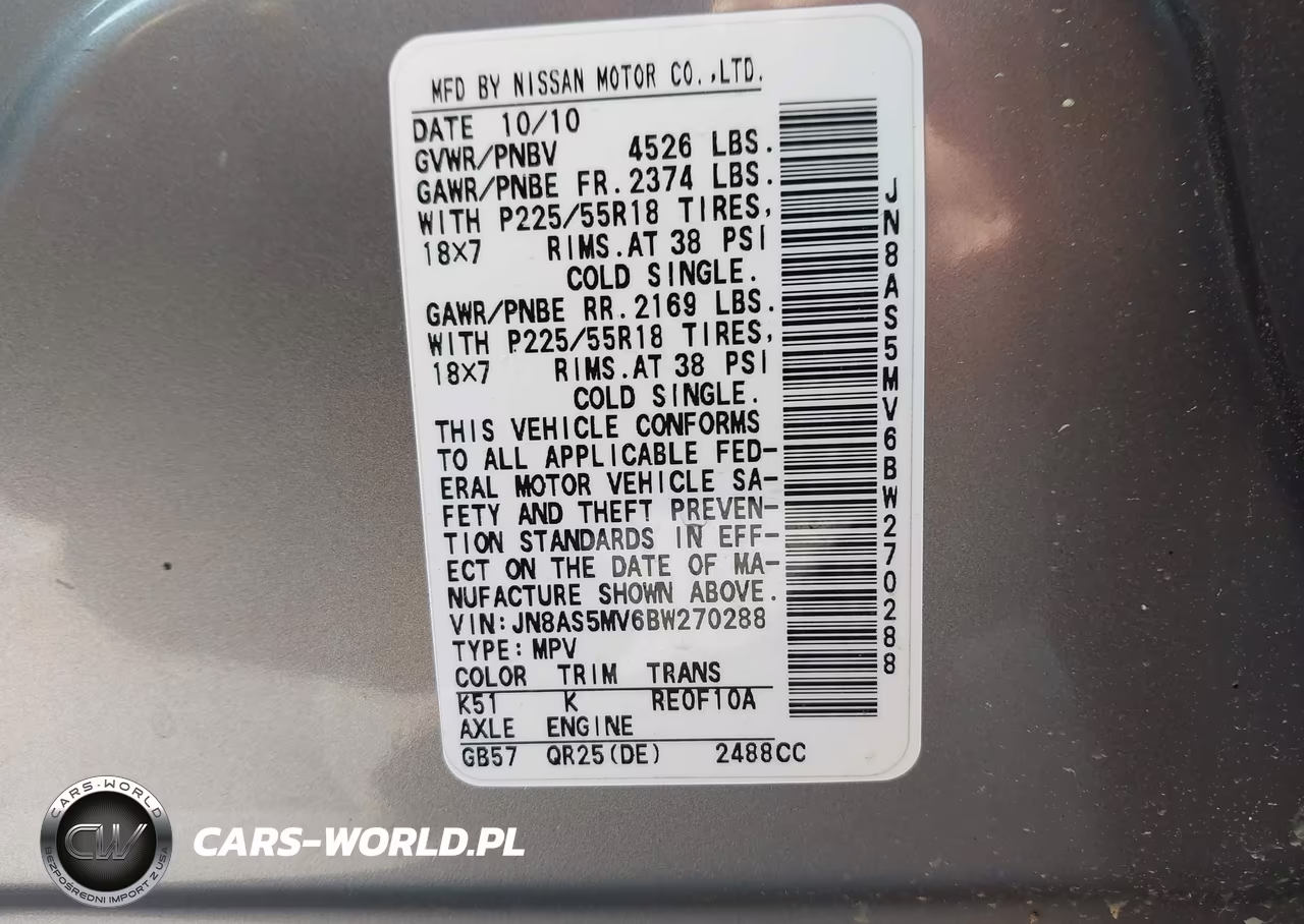 2011 Nissan Rogue Sv VIN:JN8AS5MV6BW270288 - 9