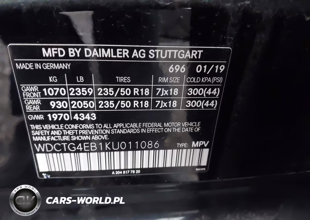 2019 Mercedes-Benz Gla 250 VIN:WDCTG4EB1KU011086 - 9