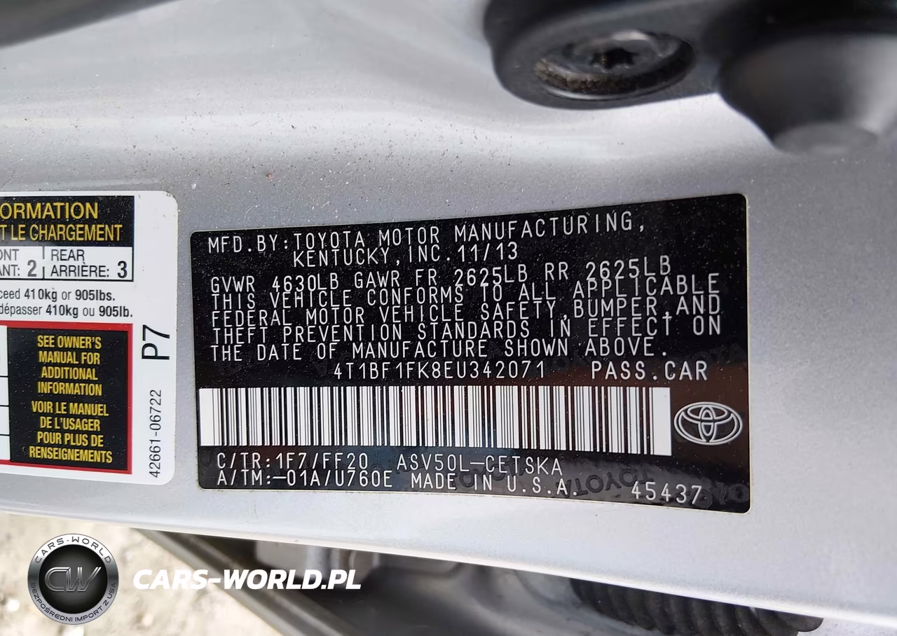 2014 Toyota Camry Se VIN:4T1BF1FK8EU342071 - 9