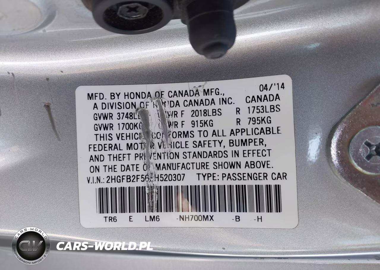 2014 Honda Civic Lx VIN:2HGFB2F56EH520307 - 9