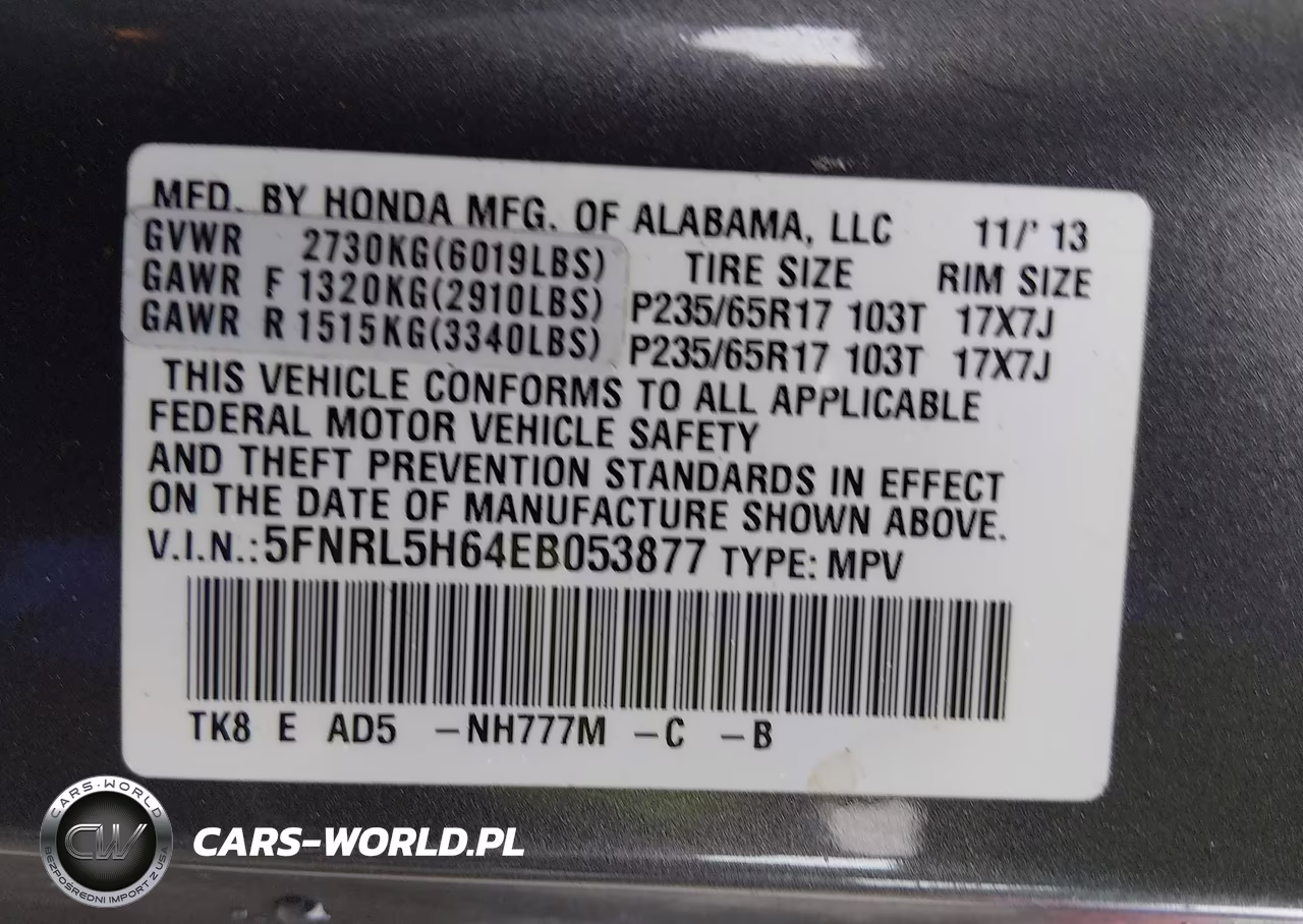 2014 Honda Odyssey Ex-L VIN:5FNRL5H64EB053877 - 9
