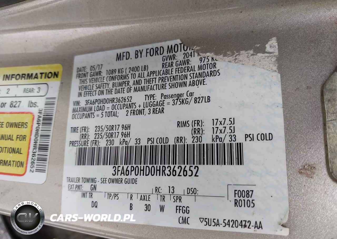2017 Ford Fusion Se VIN:3FA6P0HD0HR362652 - 9