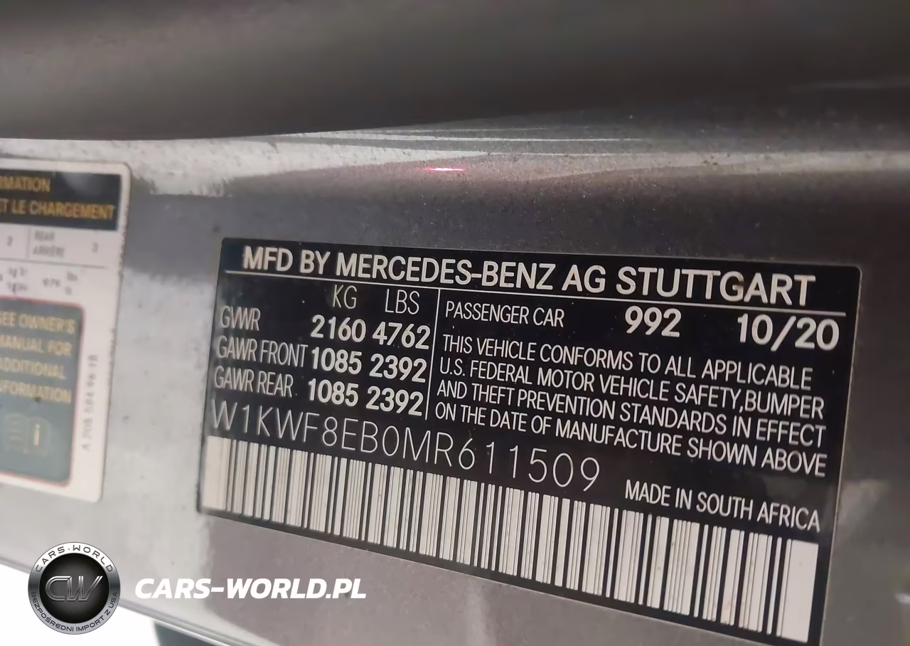 2021 Mercedes-Benz C 300 4Matic VIN:W1KWF8EB0MR611509 - 9