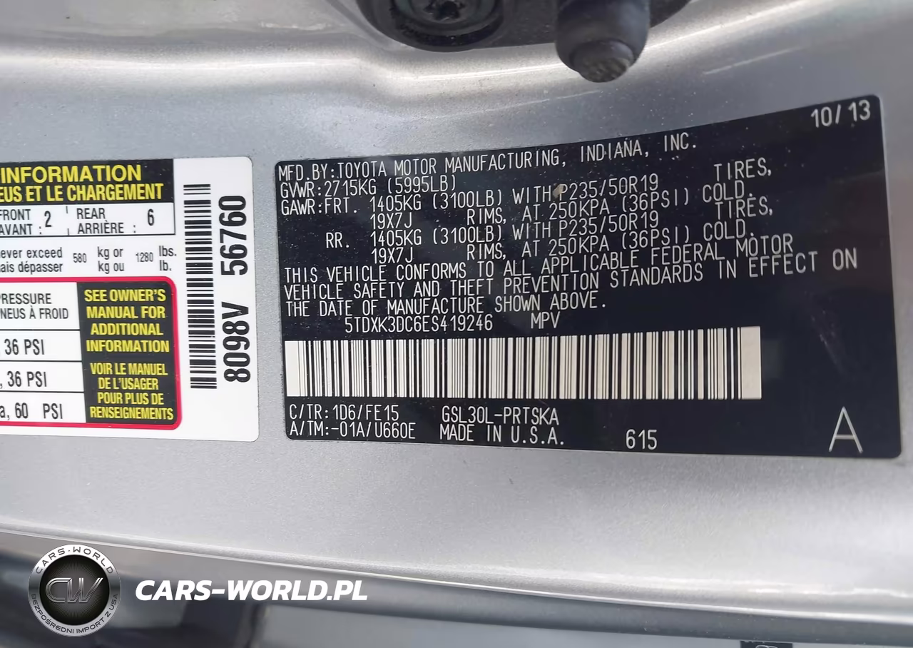 2014 Toyota Sienna Se 8 Passenger VIN:5TDXK3DC6ES419246 - 9