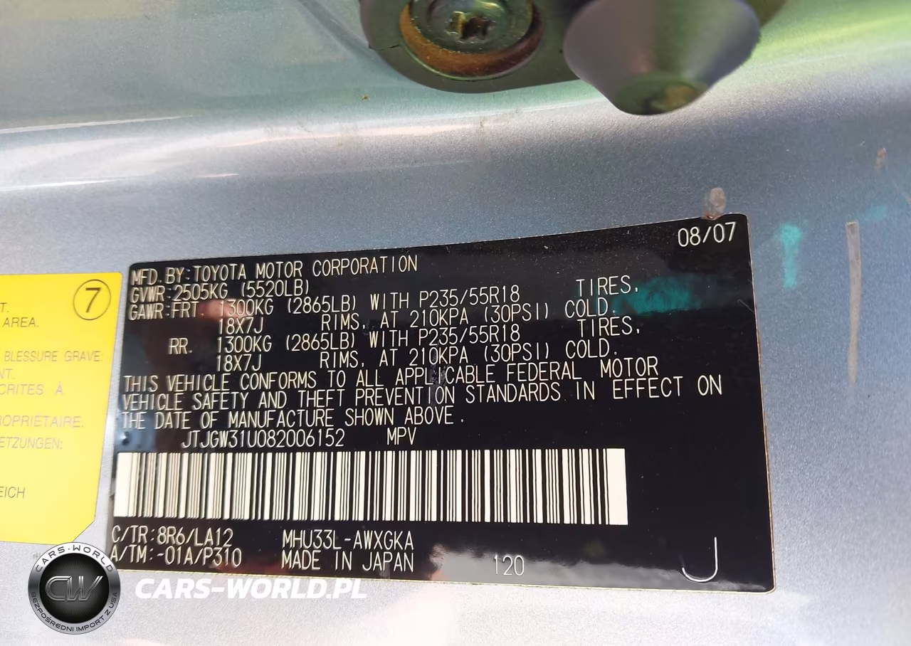 2008 Lexus Rx 400H VIN:JTJGW31U082006152 - 9