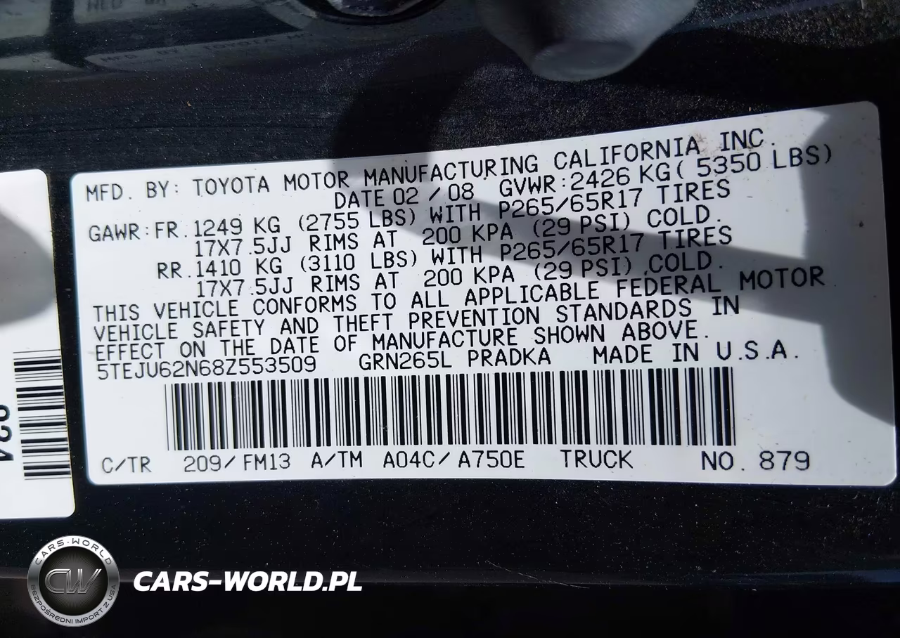 2008 Toyota Tacoma Prerunner V6 VIN:5TEJU62N68Z553509 - 9