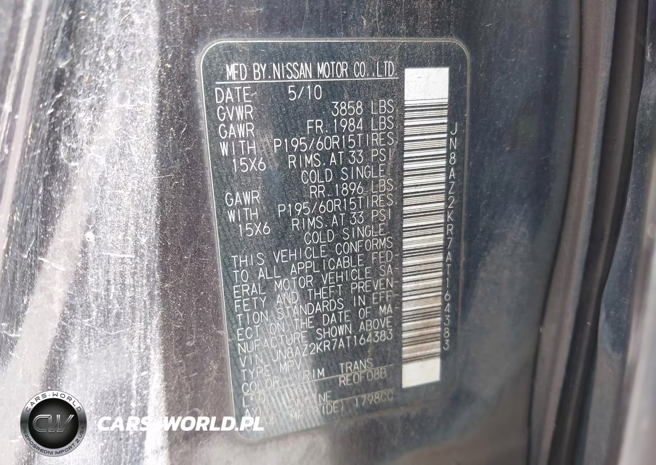 2010 Nissan Cube 1.8S VIN:JN8AZ2KR7AT164383 - 9