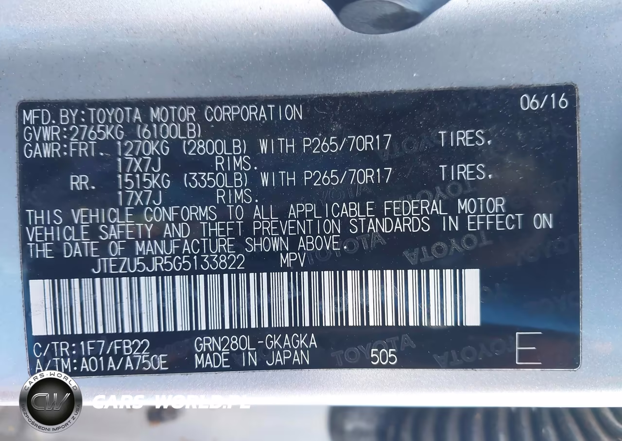 2016 Toyota 4Runner Sr5 VIN:JTEZU5JR5G5133822 - 9