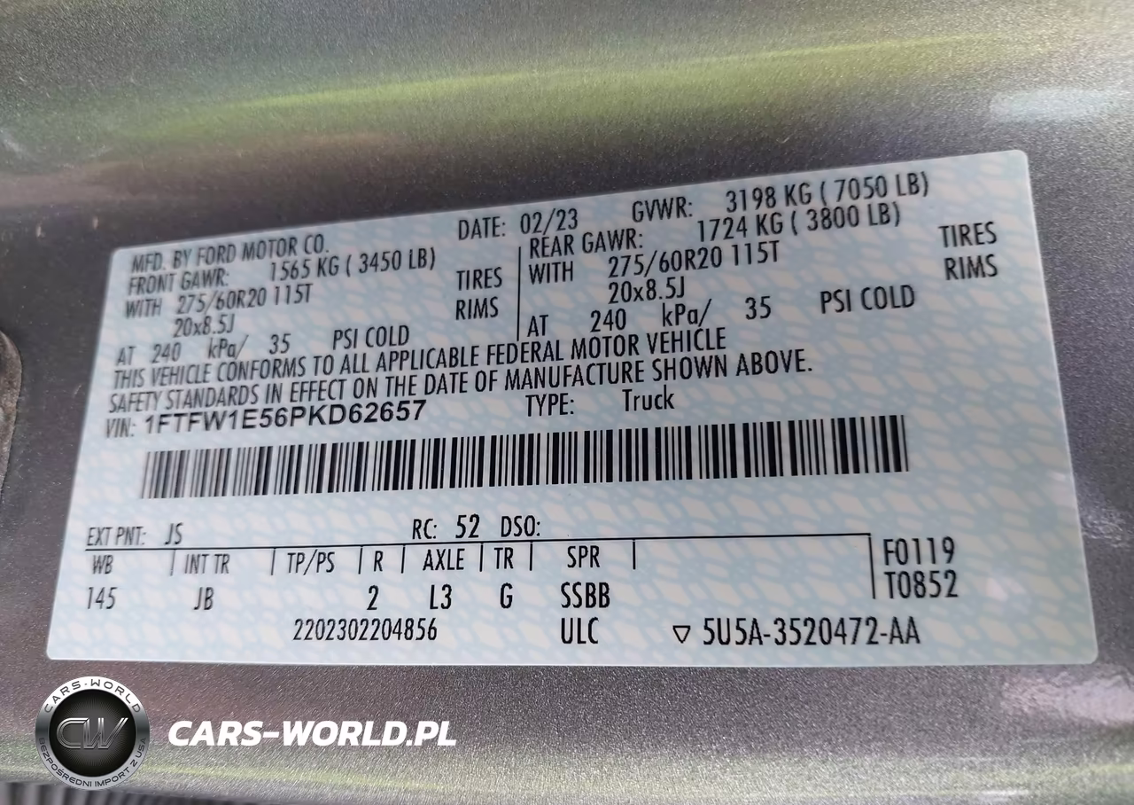 2023 Ford F-150 Xl VIN:1FTFW1E56PKD62657 - 9