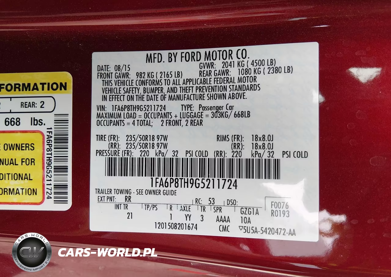 2016 Ford Mustang Ecoboost VIN:1FA6P8TH9G5211724 - 9