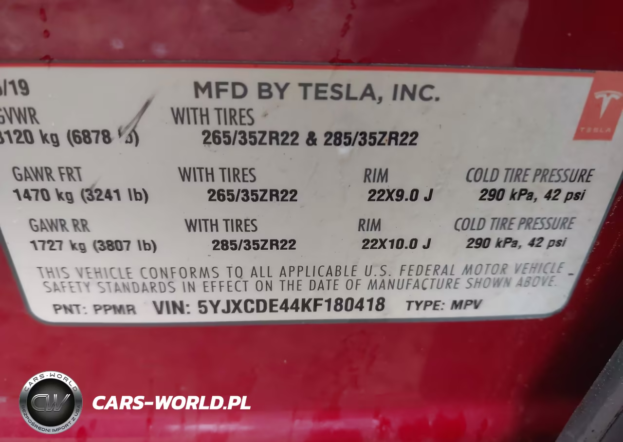 2019 Tesla Model X P100D-Performance VIN:5YJXCDE44KF180418 - 8