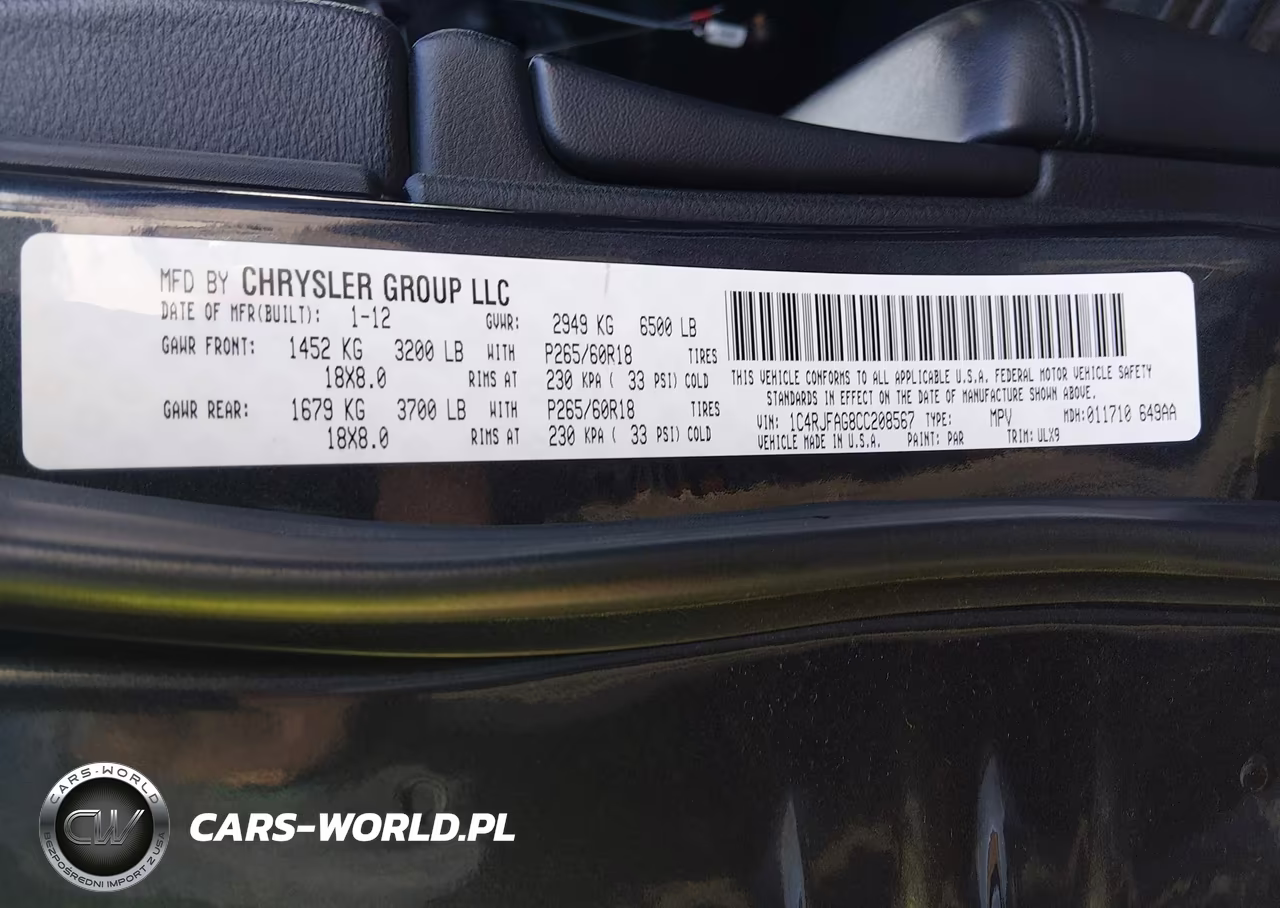 2012 Jeep Grand Cherokee Laredo VIN:1C4RJFAG8CC208567 - 9
