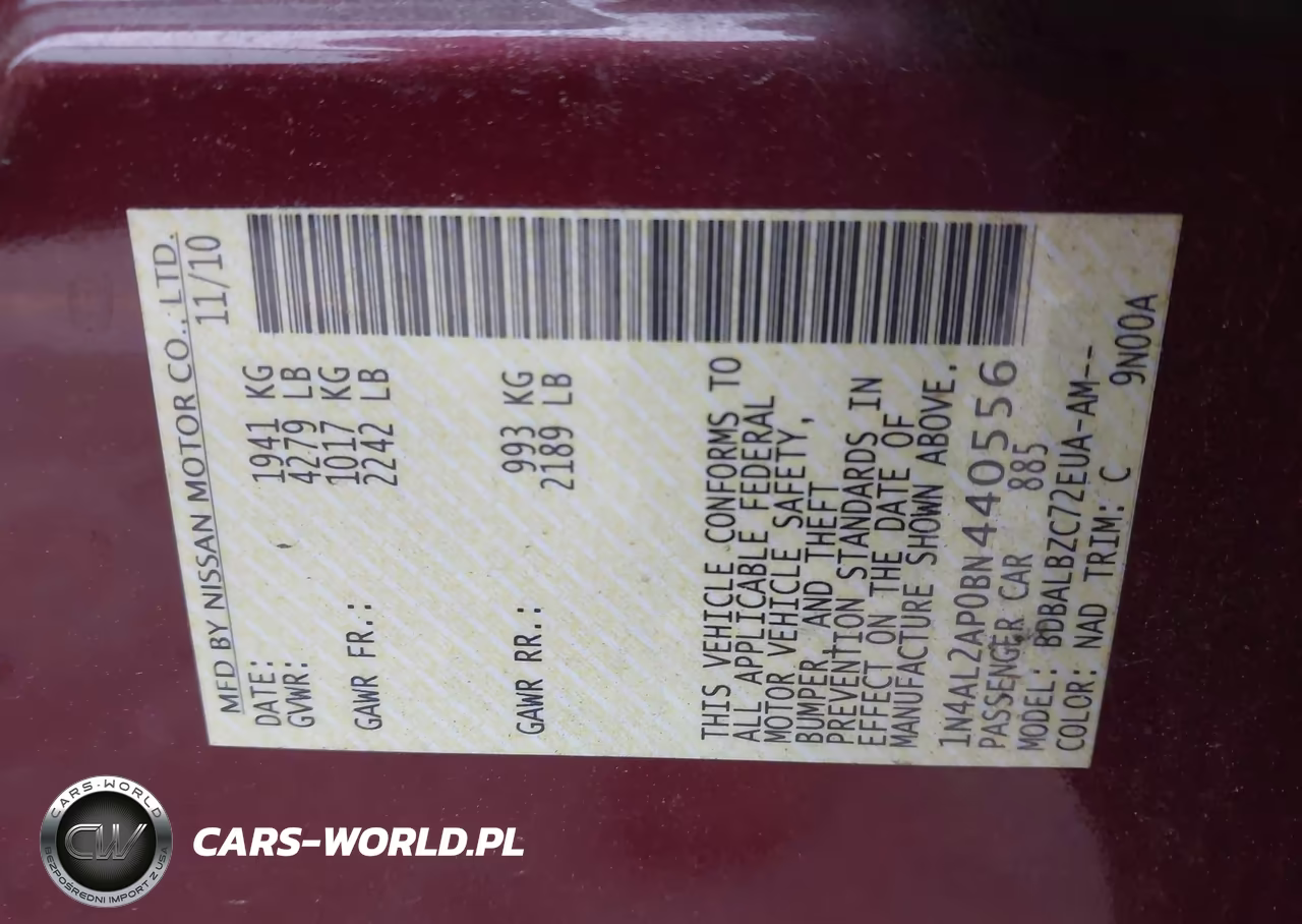 2011 Nissan Altima 2.5 S VIN:1N4AL2AP0BN440556 - 9