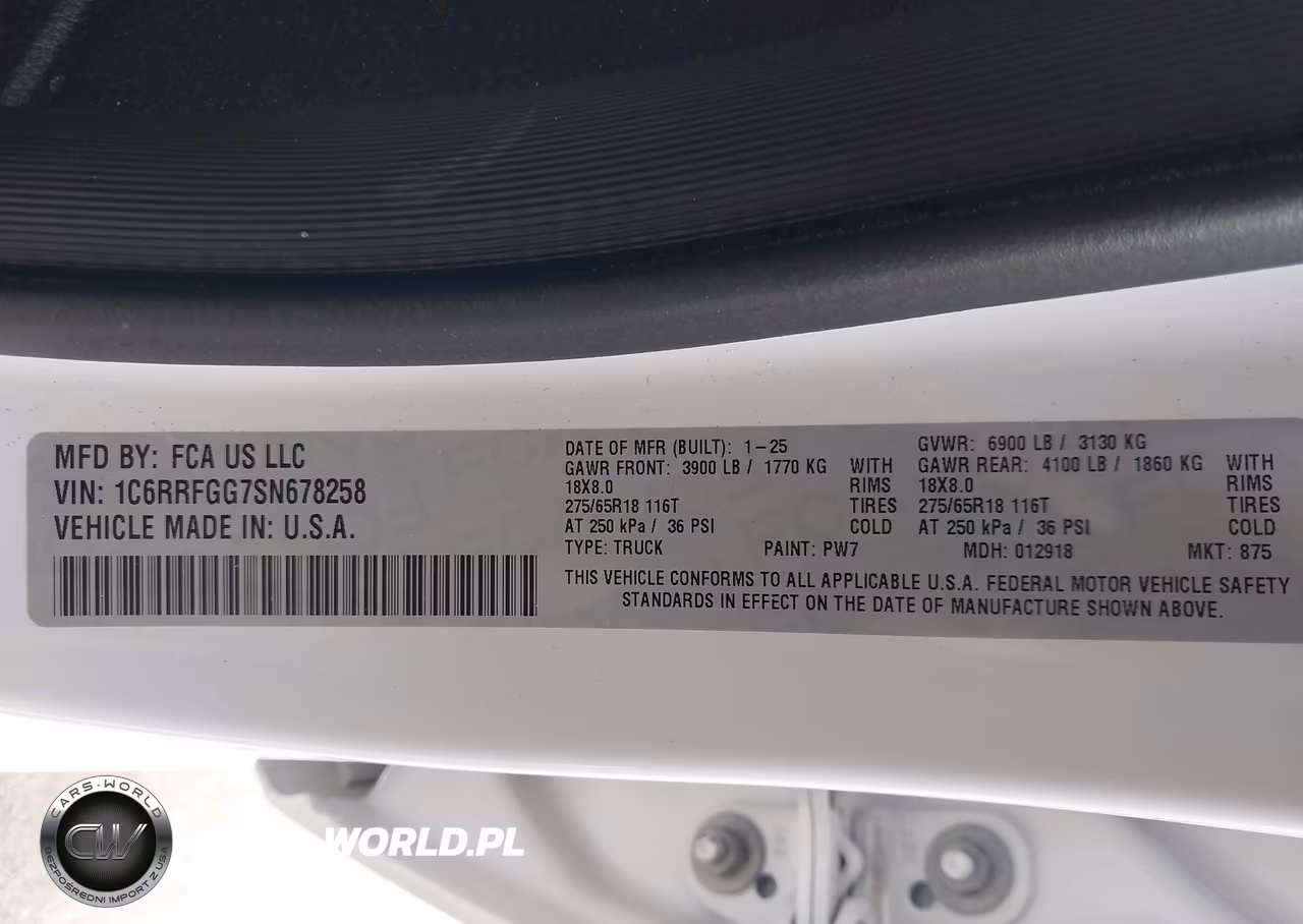 2025 Ram 1500 Tradesman 4X4 5'7 Box VIN:1C6RRFGG7SN678258 - 9