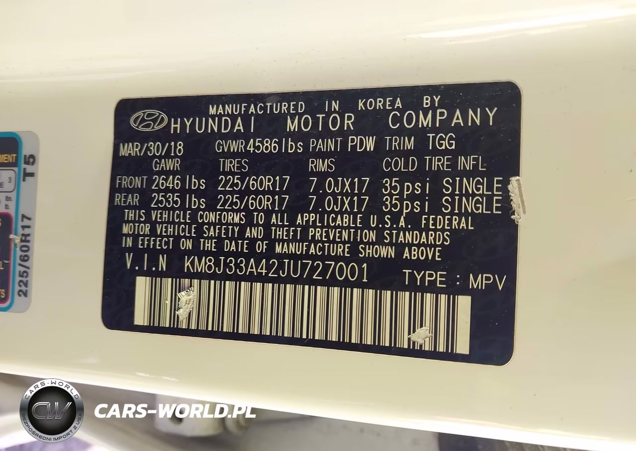 2018 Hyundai Tucson Sel VIN:KM8J33A42JU727001 - 9