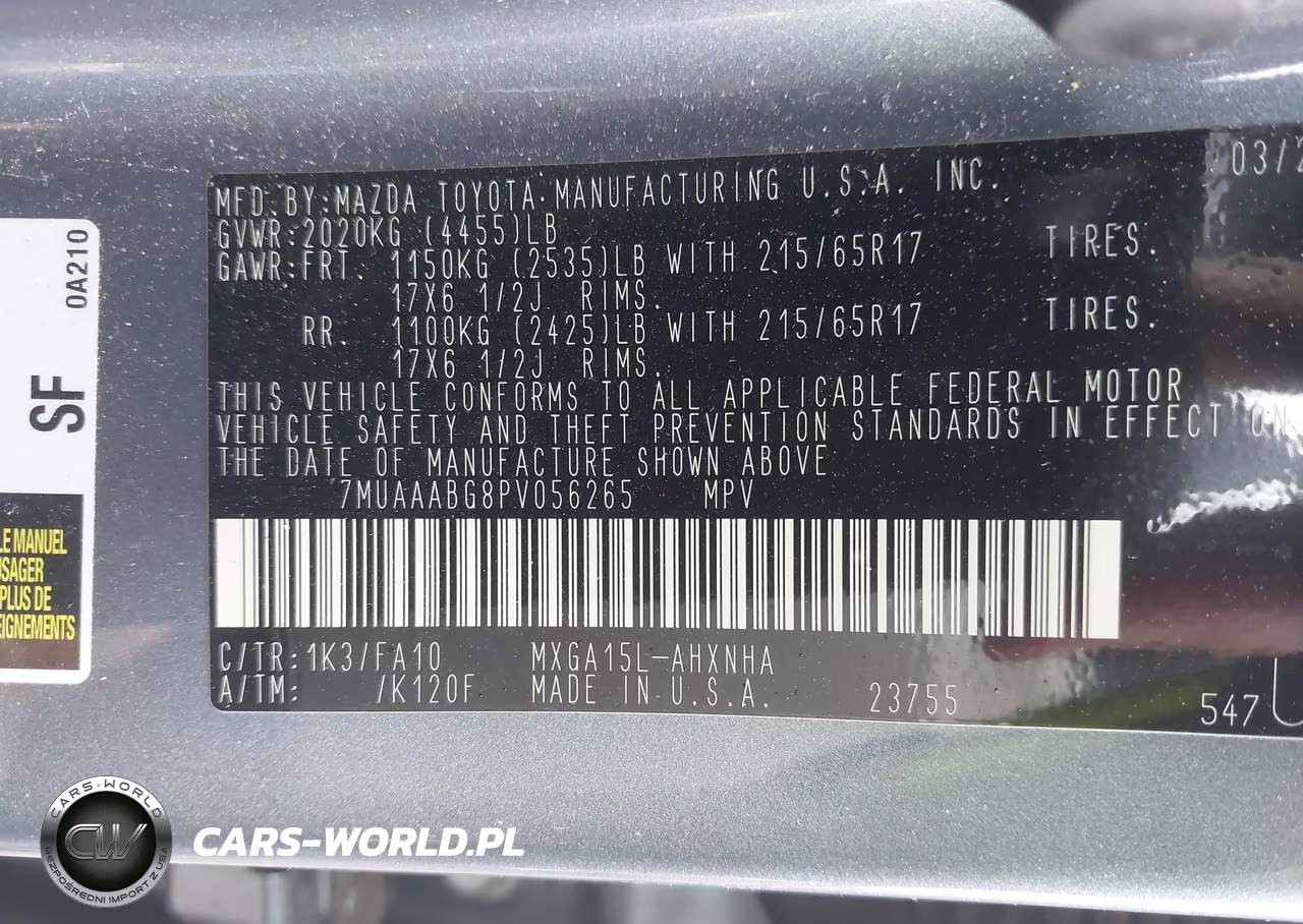 2023 Toyota Corolla Cross L VIN:7MUAAABG8PV056265 - 9