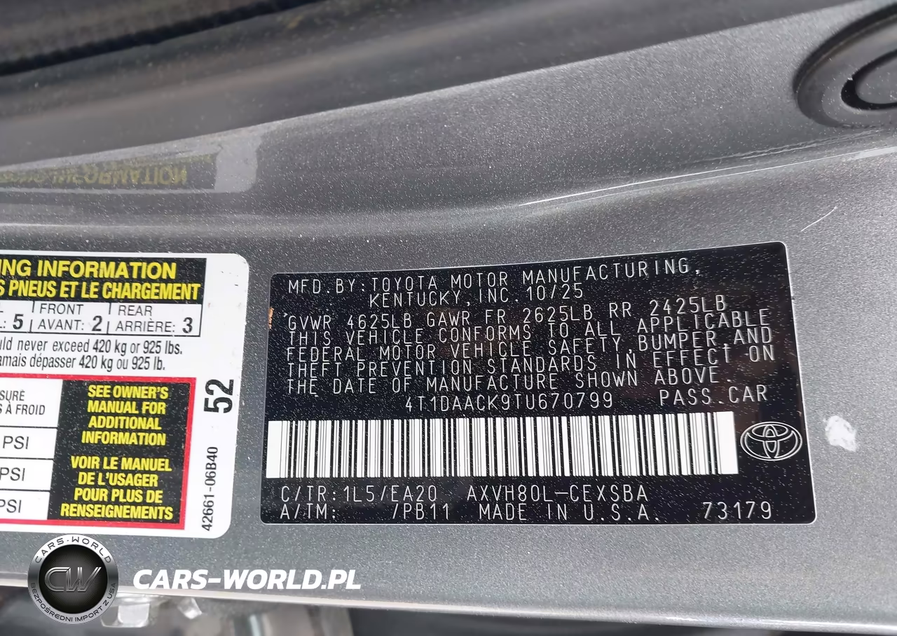 2026 Toyota Camry Se VIN:4T1DAACK9TU670799 - 9