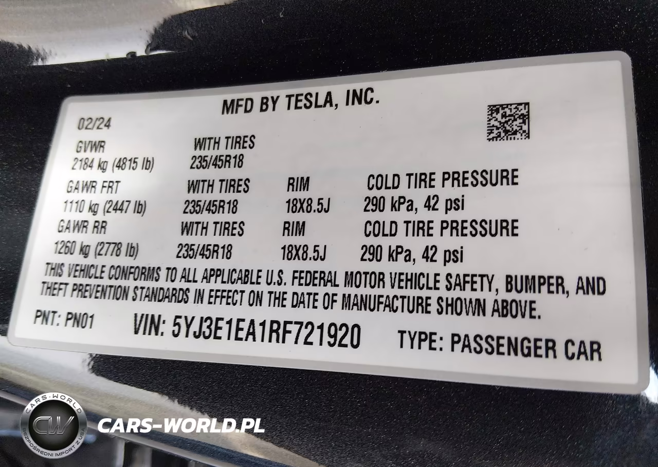 2024 Tesla Model 3 Long Range Dual Motor All-Wheel Drive-Rear-Wheel Drive VIN:5YJ3E1EA1RF721920 - 9