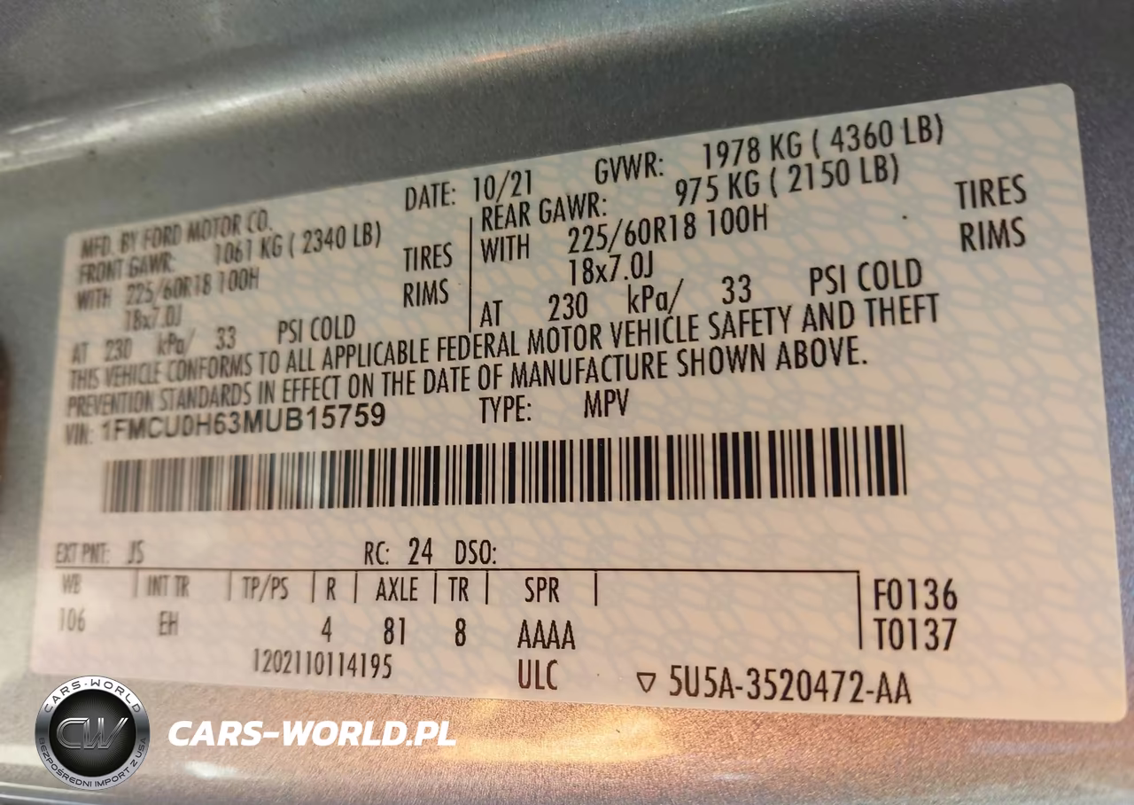 2021 Ford Escape Sel VIN:1FMCU0H63MUB15759 - 9