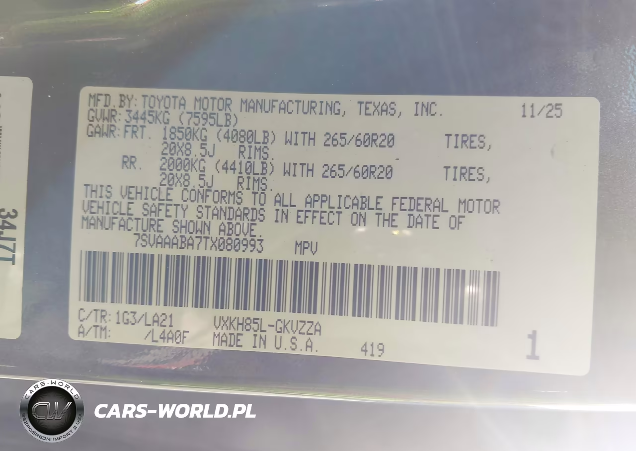 2026 Toyota Sequoia Platinum VIN:7SVAAABA7TX080993 - 9