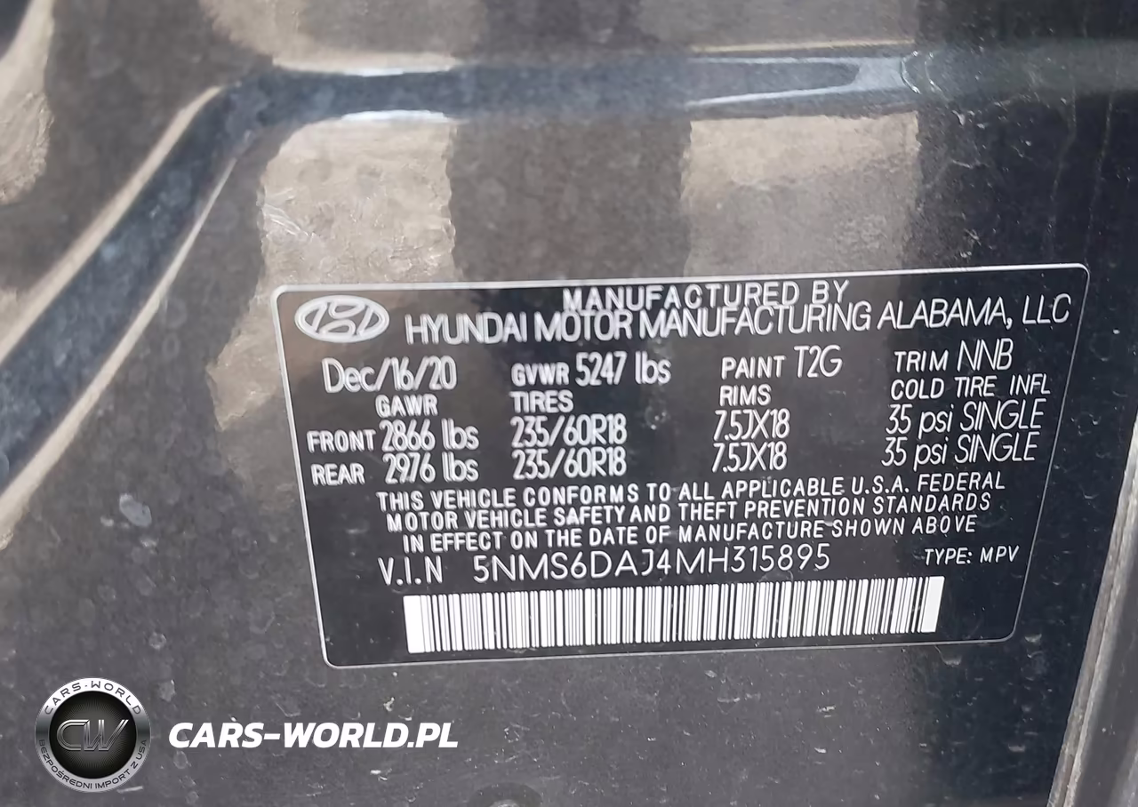 2021 Hyundai Santa Fe Sel VIN:5NMS6DAJ4MH315895 - 9