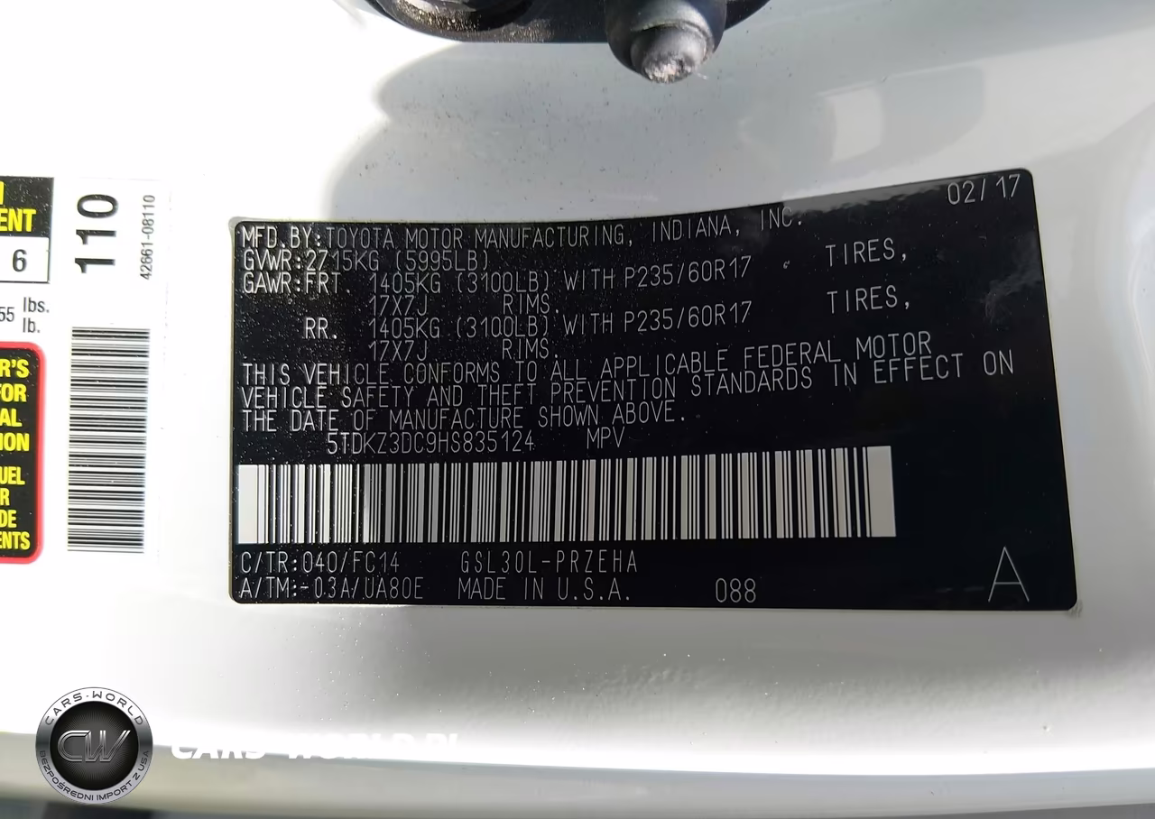 2017 Toyota Sienna Le 8 Passenger VIN:5TDKZ3DC9HS835124 - 9