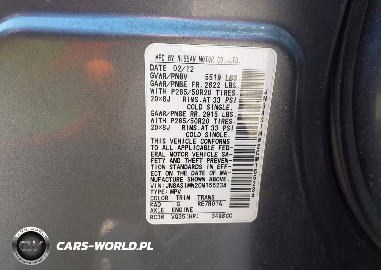 2012 Infiniti Fx35 VIN:JN8AS1MW2CM155234 - 9