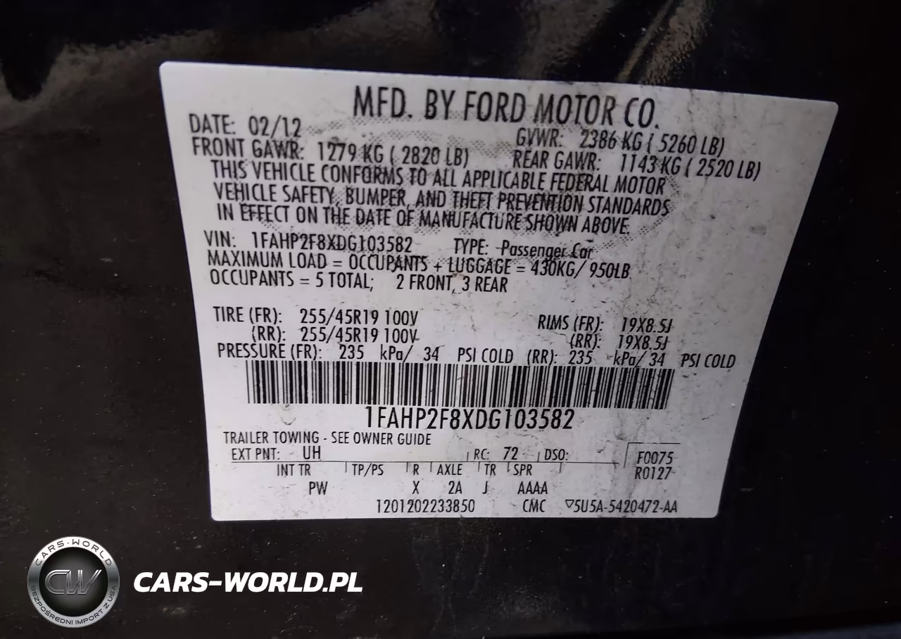 2013 Ford Taurus Limited VIN:1FAHP2F8XDG103582 - 9