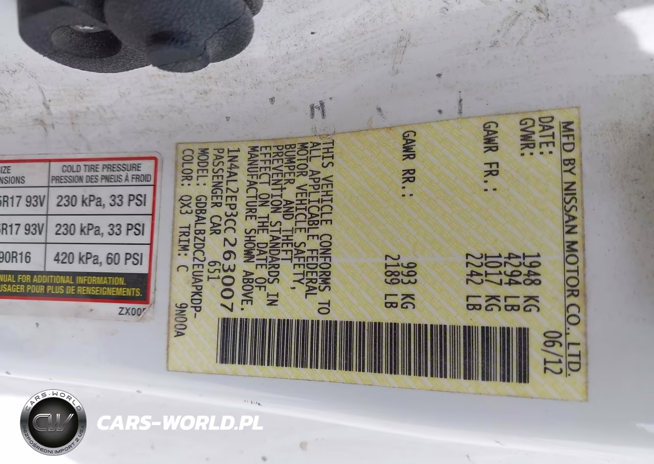 2012 Nissan Altima 2.5 S VIN:1N4AL2EP3CC263007 - 9