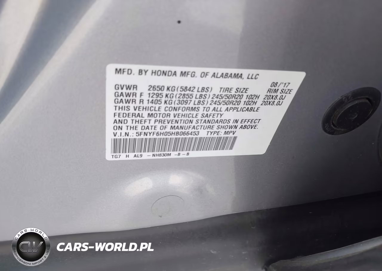 2017 Honda Pilot Elite VIN:5FNYF6H05HB066453 - 9