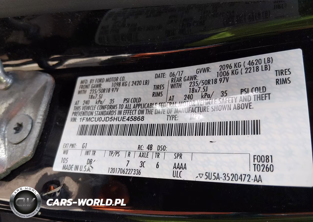 2017 Ford Escape Titanium VIN:1FMCU0JD5HUE45868 - 9