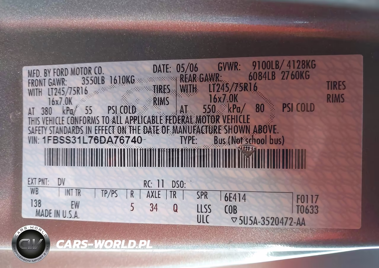 2006 Ford E-350 Super Duty Xl-Xlt VIN:1FBSS31L76DA76740 - 9