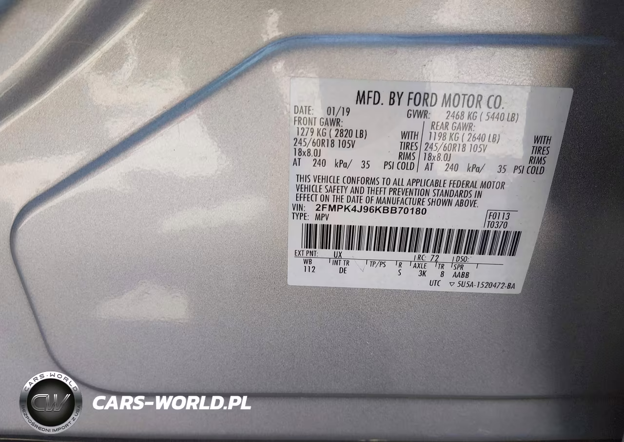 2019 Ford Edge Sel VIN:2FMPK4J96KBB70180 - 9