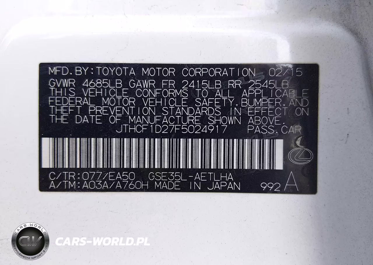 2015 Lexus Is 250 VIN:JTHCF1D27F5024917 - 9