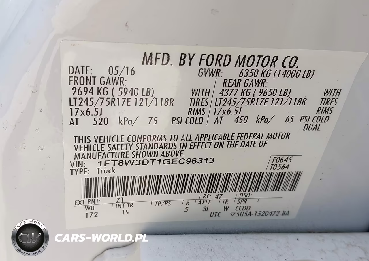 2016 Ford F-350 Xl VIN:1FT8W3DT1GEC96313 - 9