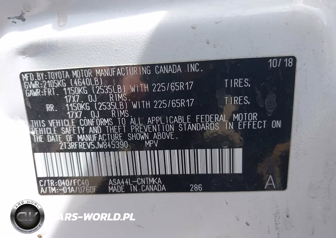 2018 Toyota Rav4 Xle VIN:2T3RFREV5JW845390 - 9