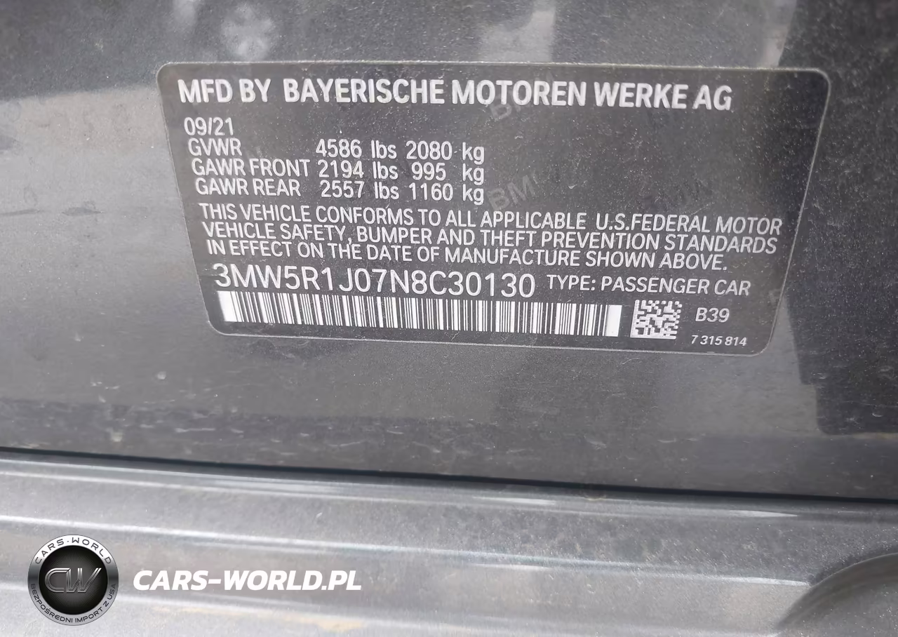 2022 BMW 330I VIN:3MW5R1J07N8C30130 - 9