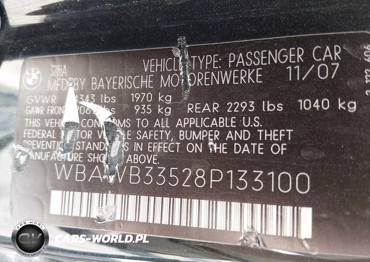 2008 BMW 328I VIN:WBAWB33528P133100 - 9