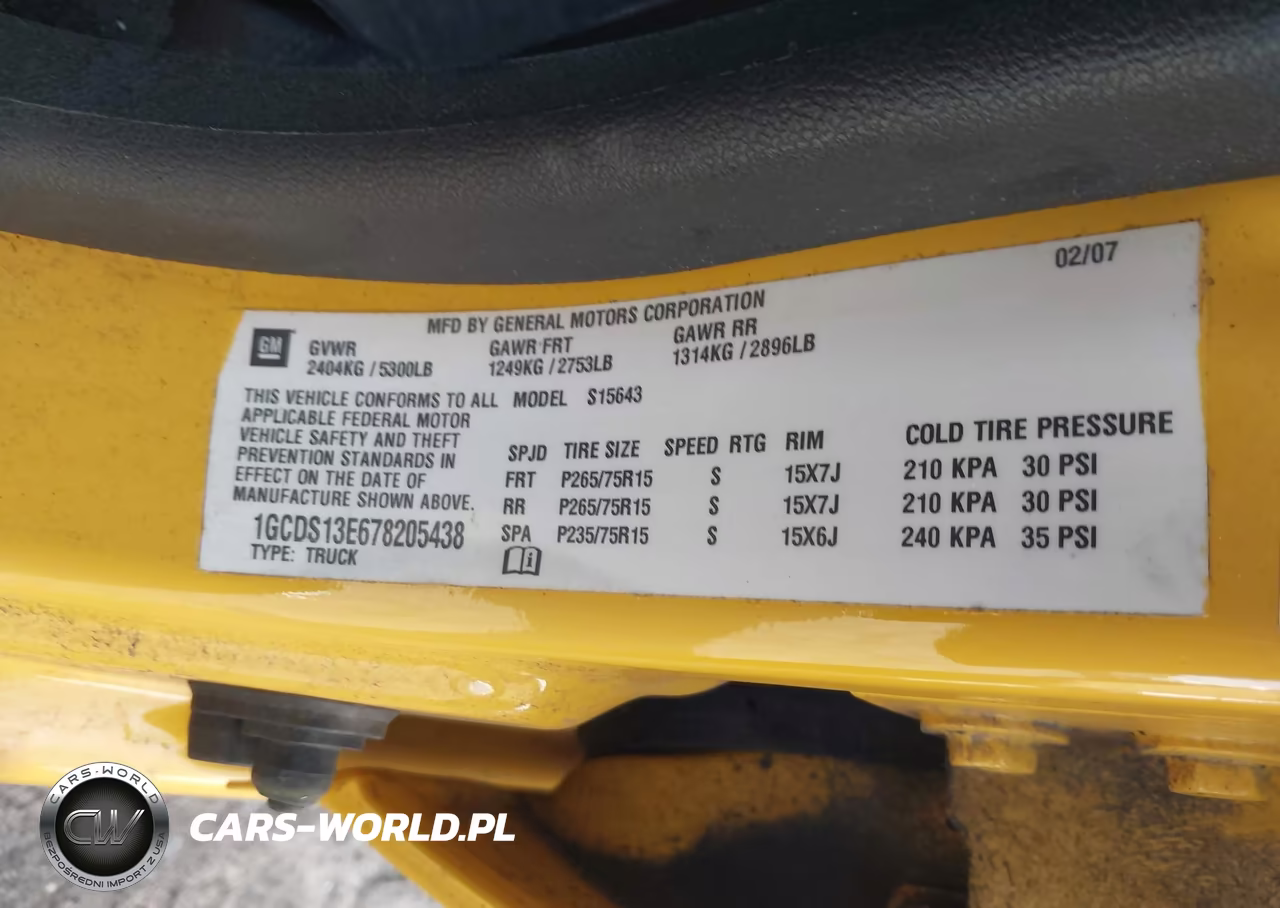 2007 Chevrolet Colorado Lt VIN:1GCDS13E678205438 - 9