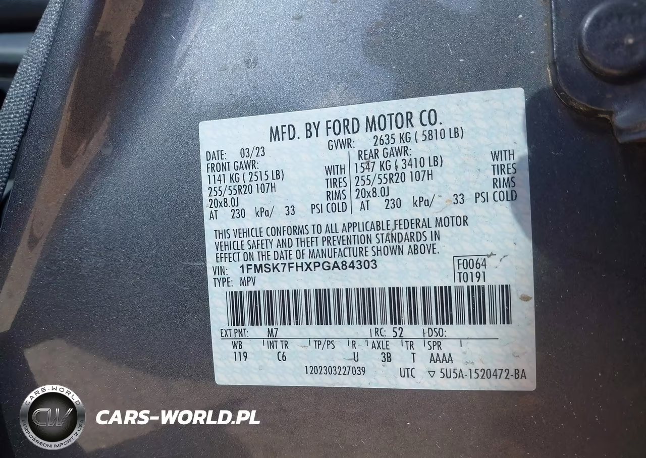 2023 Ford Explorer Limited VIN:1FMSK7FHXPGA84303 - 9