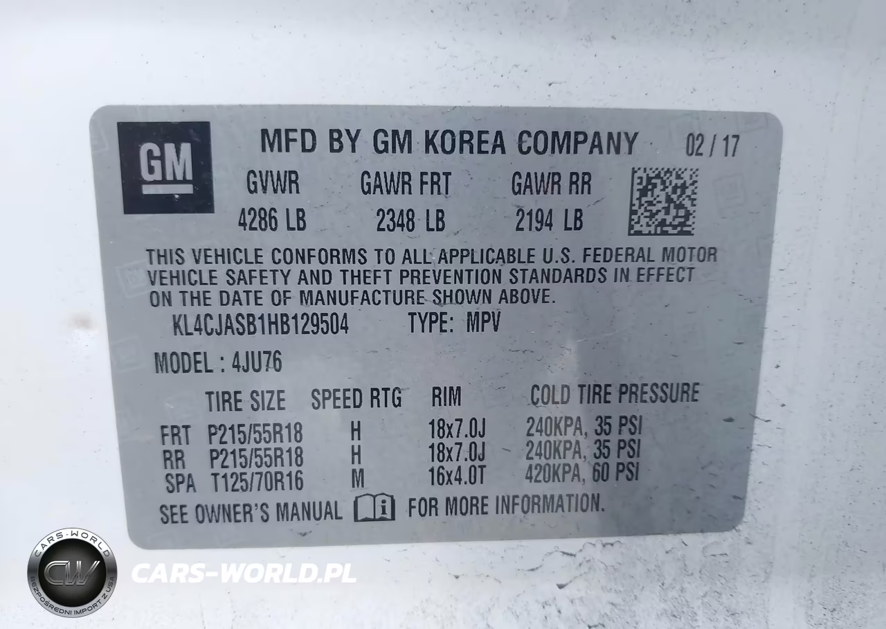2017 Buick Encore Preferred VIN:KL4CJASB1HB129504 - 9