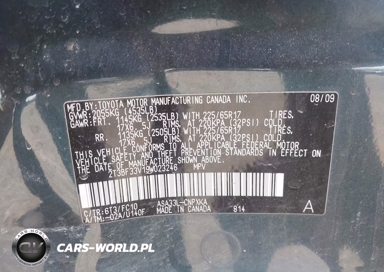 2009 Toyota Rav4 VIN:2T3BF33V19W023246 - 9