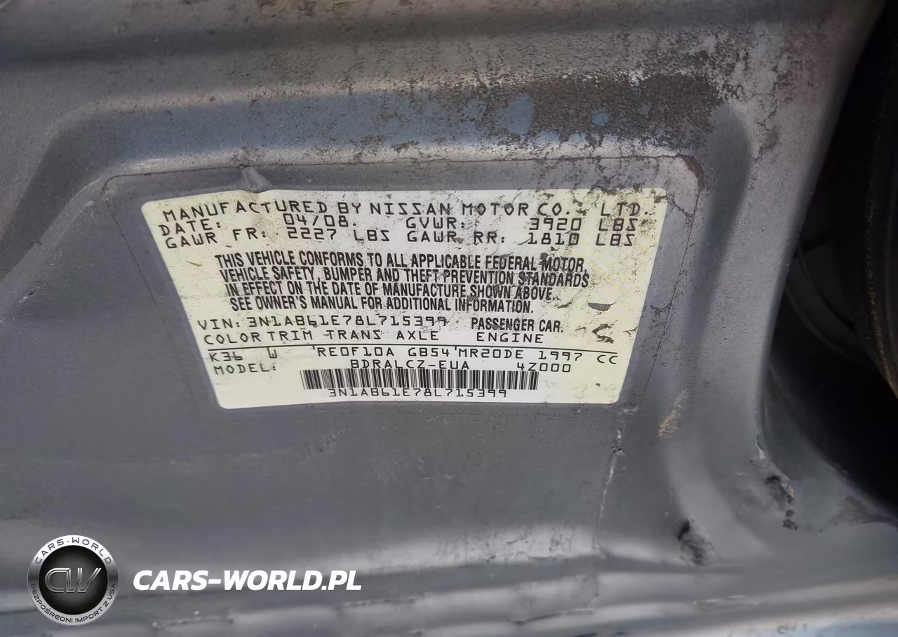 2008 Nissan Sentra 2.0 VIN:3N1AB61E78L715399 - 9