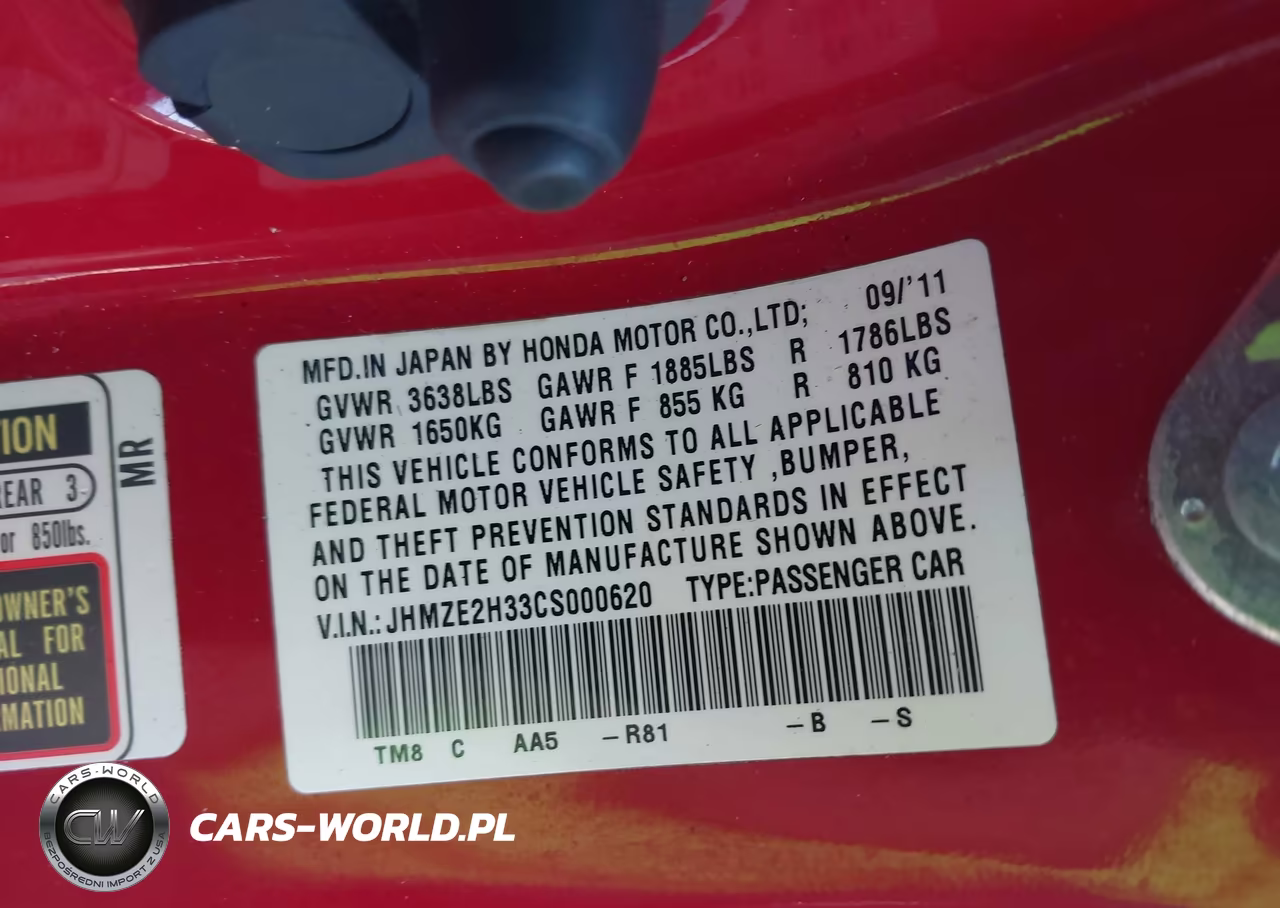 2012 Honda Insight VIN:JHMZE2H33CS000620 - 9