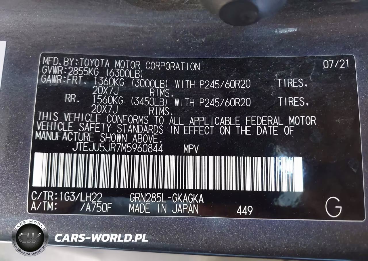2021 Toyota 4Runner Nightshade Special Edition VIN:JTEJU5JR7M5960844 - 9