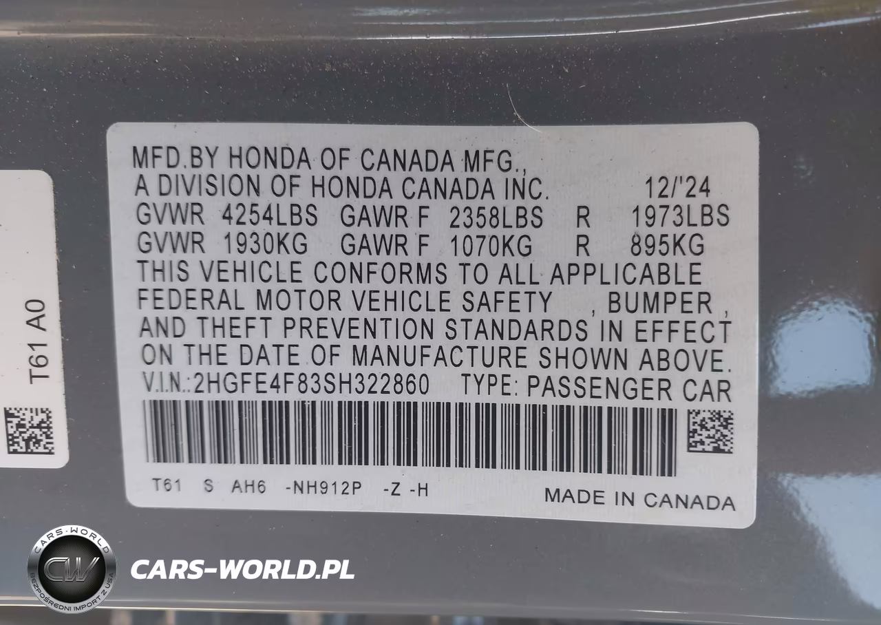2025 Honda Civic Hybrid Sport-Sport Touring VIN:2HGFE4F83SH322860 - 9