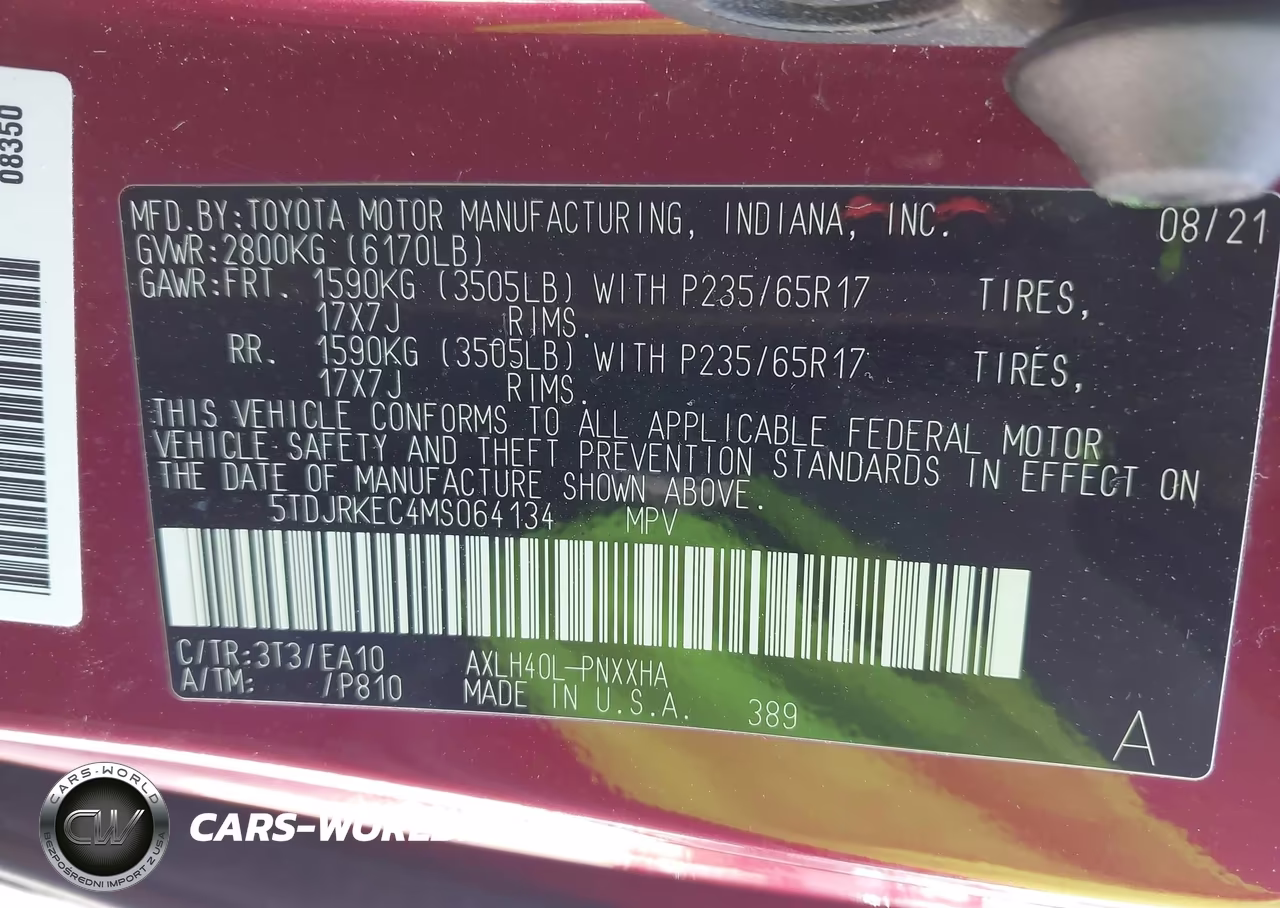 2021 Toyota Sienna Xle VIN:5TDJRKEC4MS064134 - 9